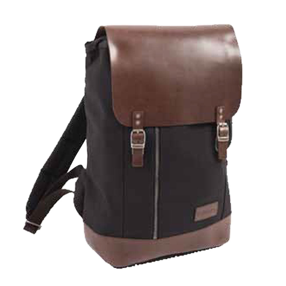 Helstons Canvas Leather Backpack Black / Brown