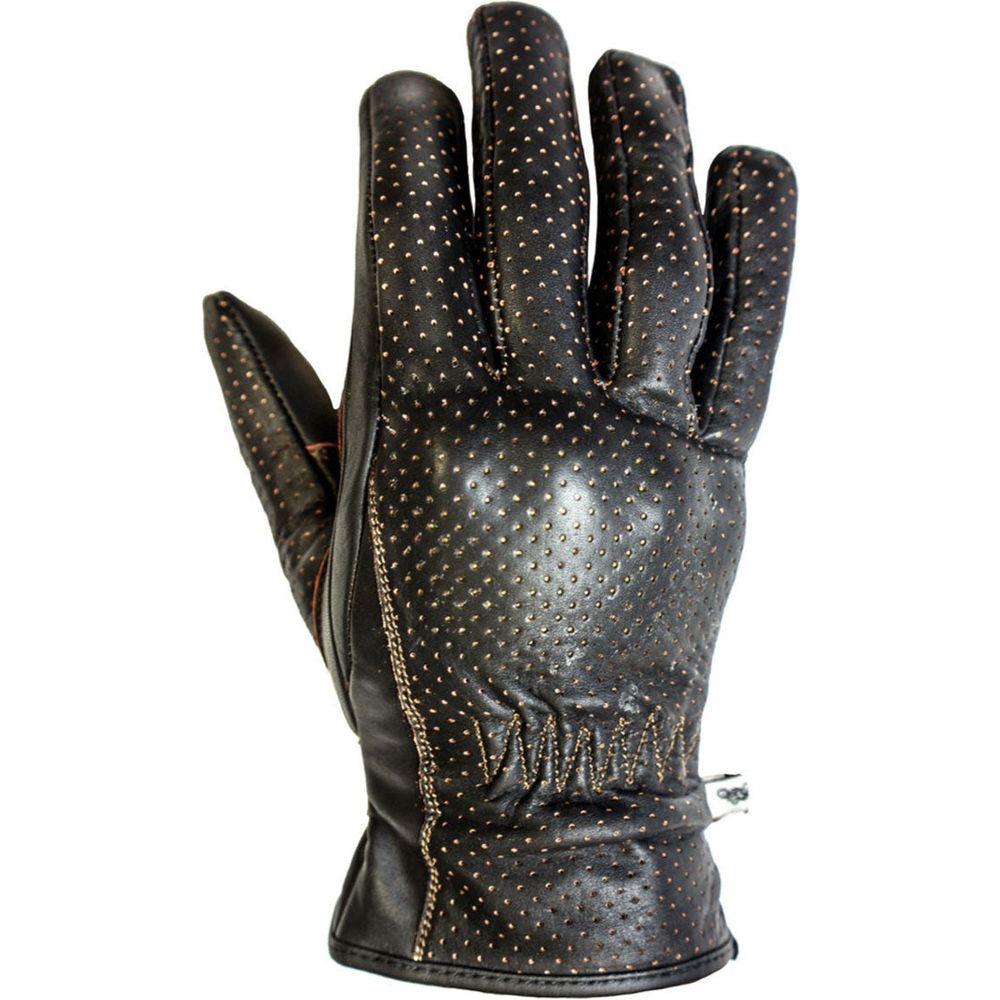 Helstons Basic Summer Perforated Leather Gloves Brown