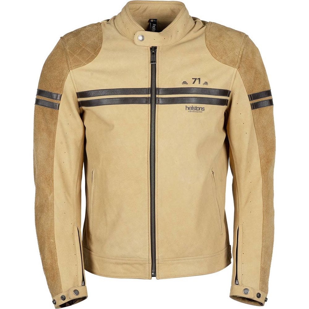 Helstons Chevy Air Perforated Buffalo Leather Jacket Sand