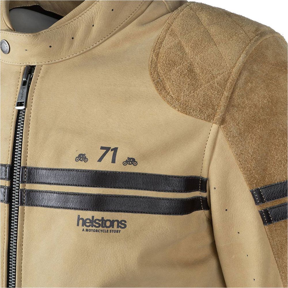 Helstons Chevy Air Perforated Buffalo Leather Jacket Sand