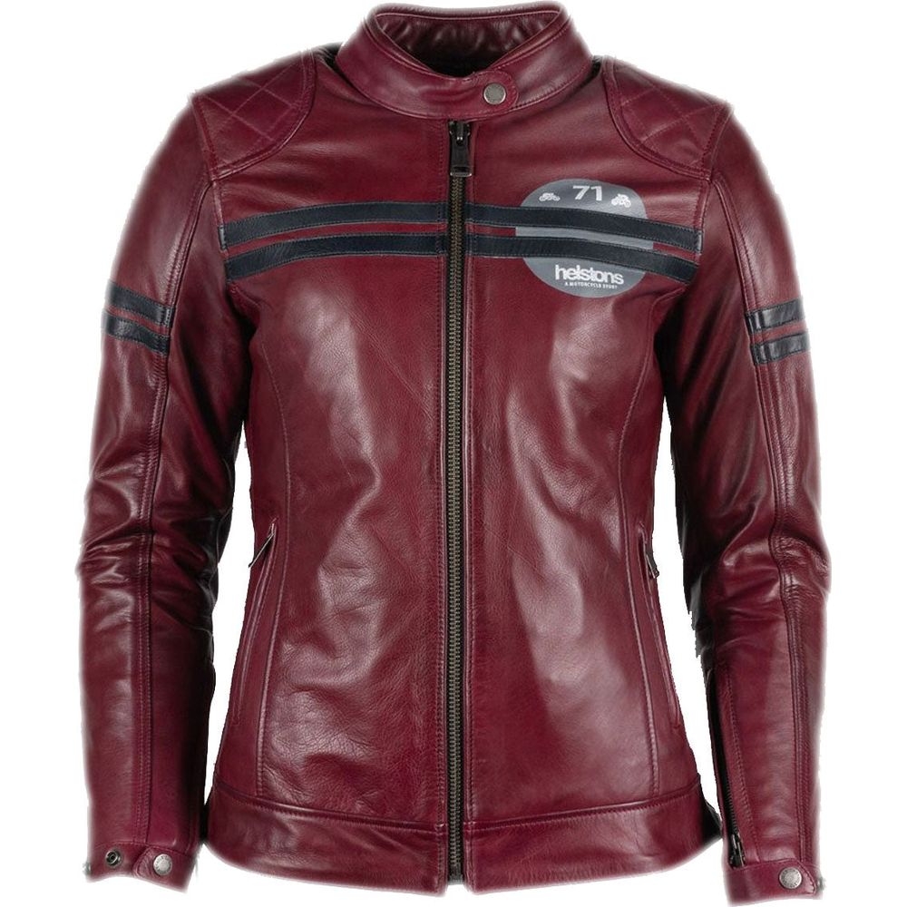 Helstons Chica Ladies Buffalo Leather Jacket Bordeaux / Grey