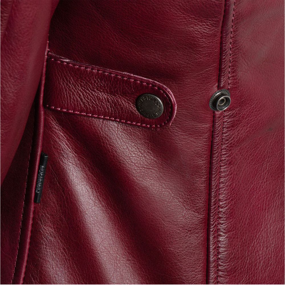 Helstons Chica Ladies Buffalo Leather Jacket Bordeaux / Grey - FREE UK Shipping, FREE 365 Day Returns | Moto Central