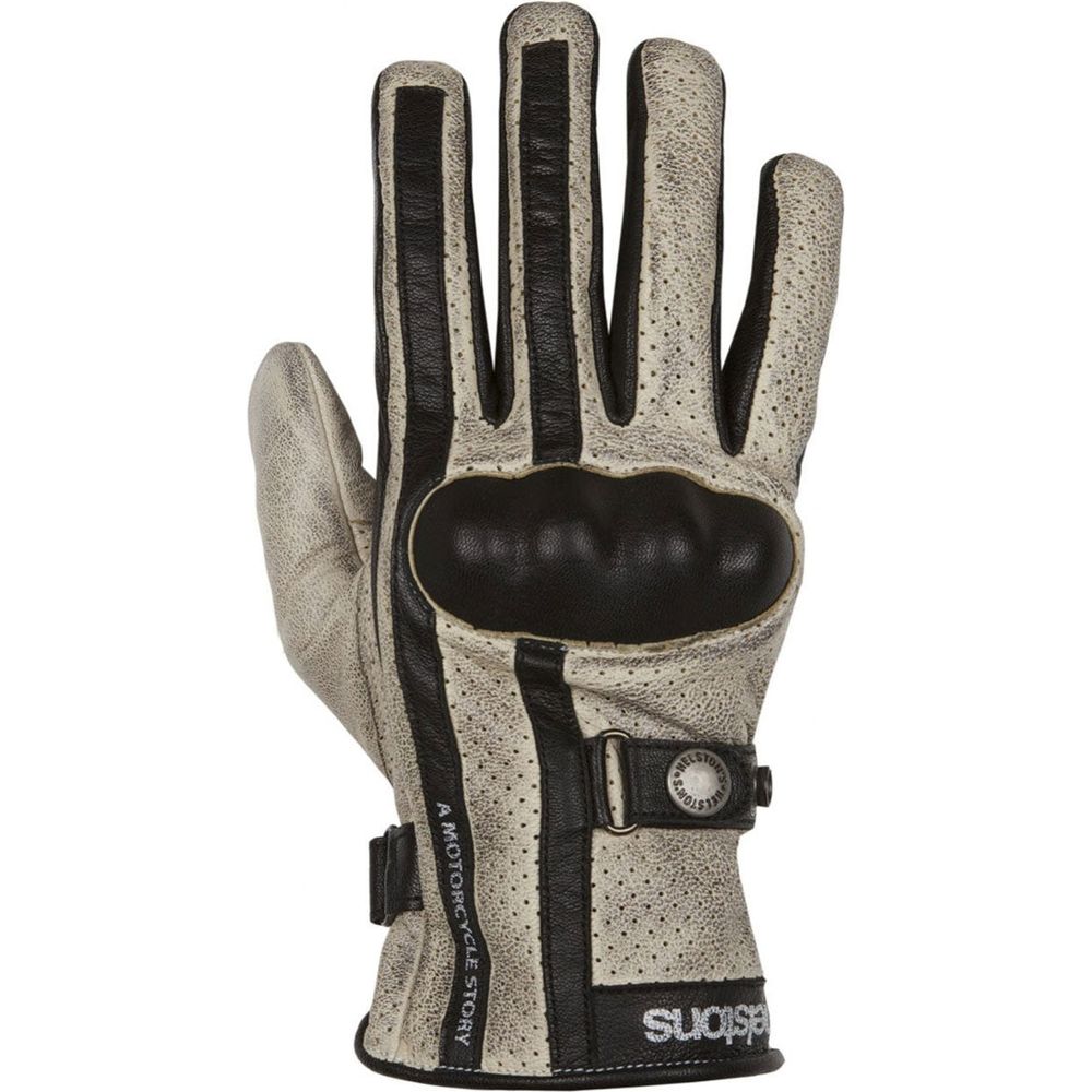 Helstons Eagle Summer Leather Gloves Beige / Black