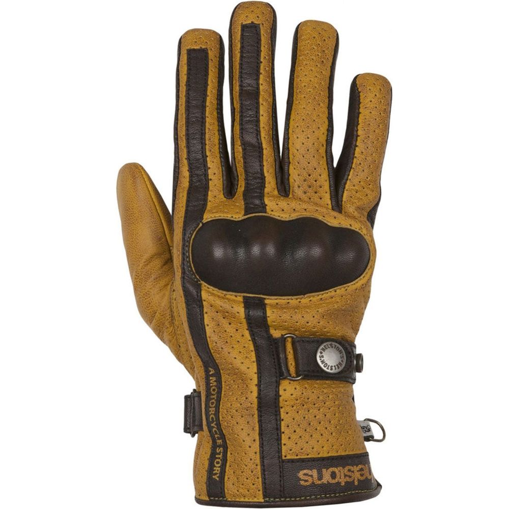 Helstons Eagle Summer Leather Gloves Gold / Brown