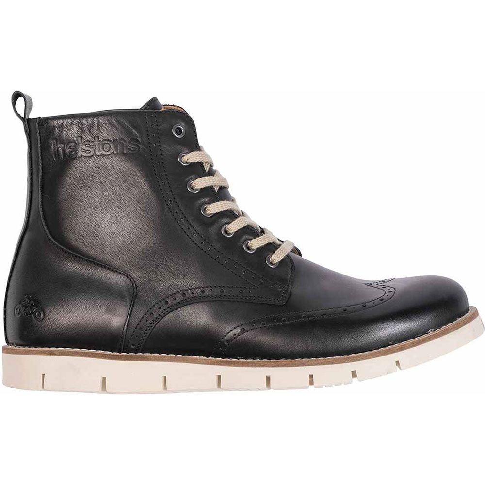 Helstons Holey Leather Boots Aniline Black