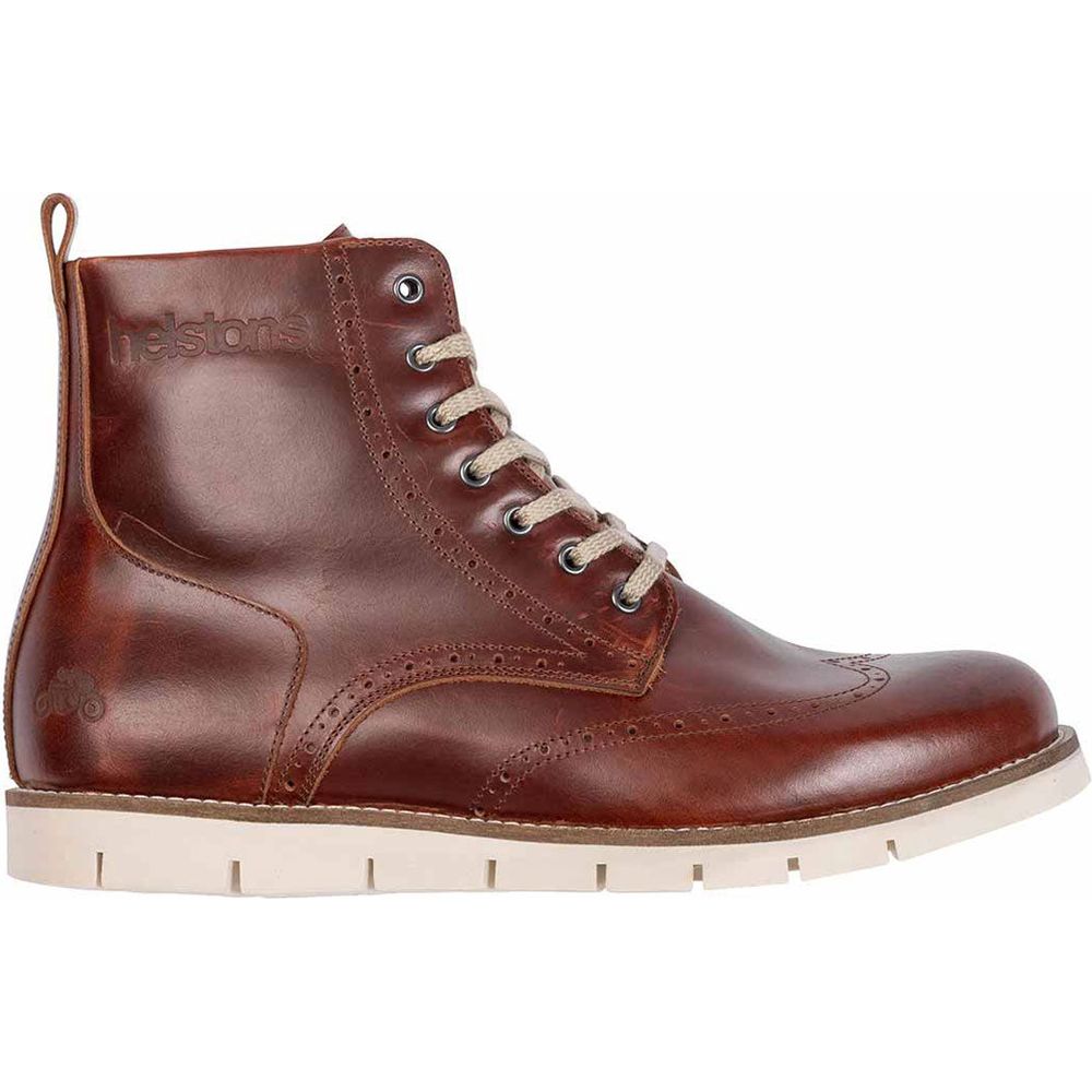 Helstons Holey Leather Boots Aniline Brown