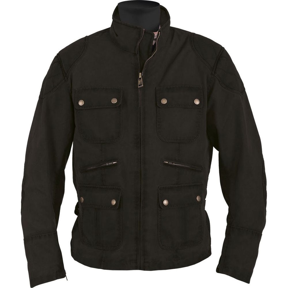 Helstons Hunt Waxed Cotton Textile Jacket Black