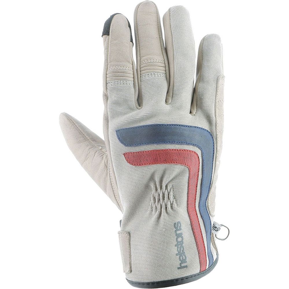 Helstons Jeff 4Ways Summer Leather Gloves Beige / Blue / Red