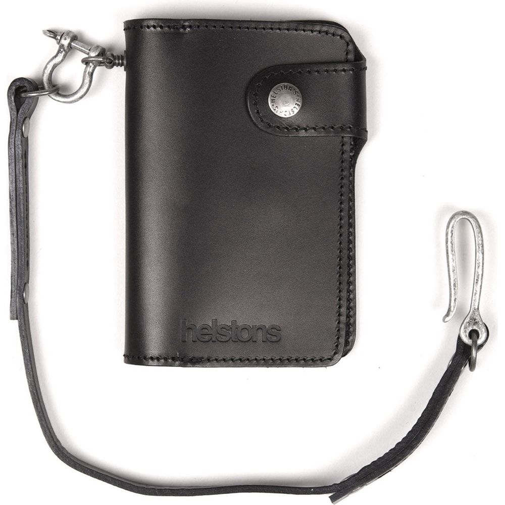 Helstons Moon Leather Wallet And Lanyard Black