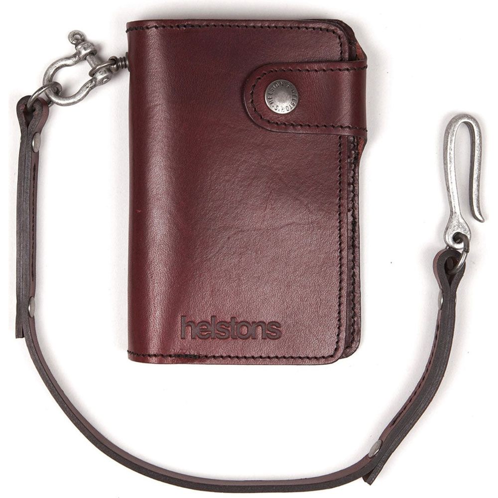 Helstons Moon Leather Wallet And Lanyard Bordeaux