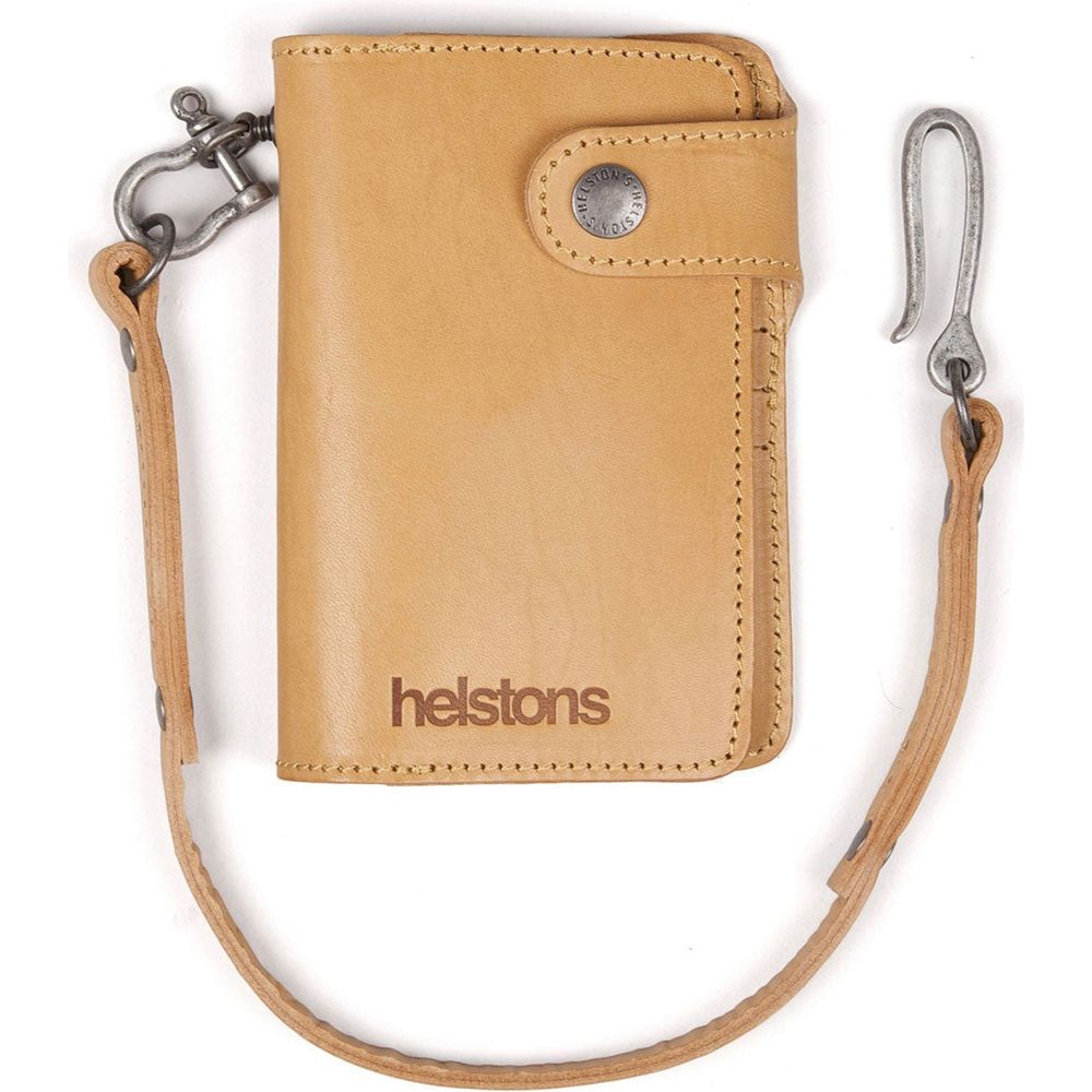 Helstons Moon Leather Wallet And Lanyard Natural