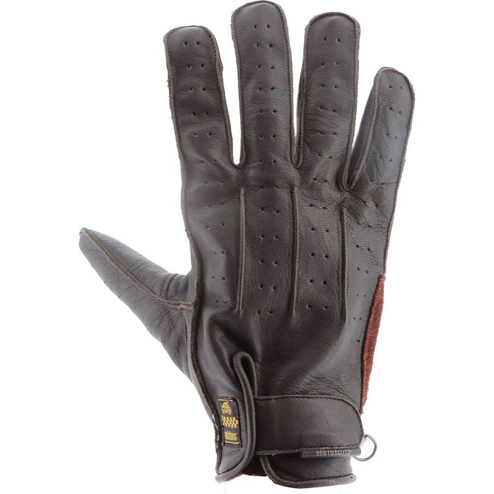 Helstons Oscar Summer Perforated Leather Gloves Brown / Brown