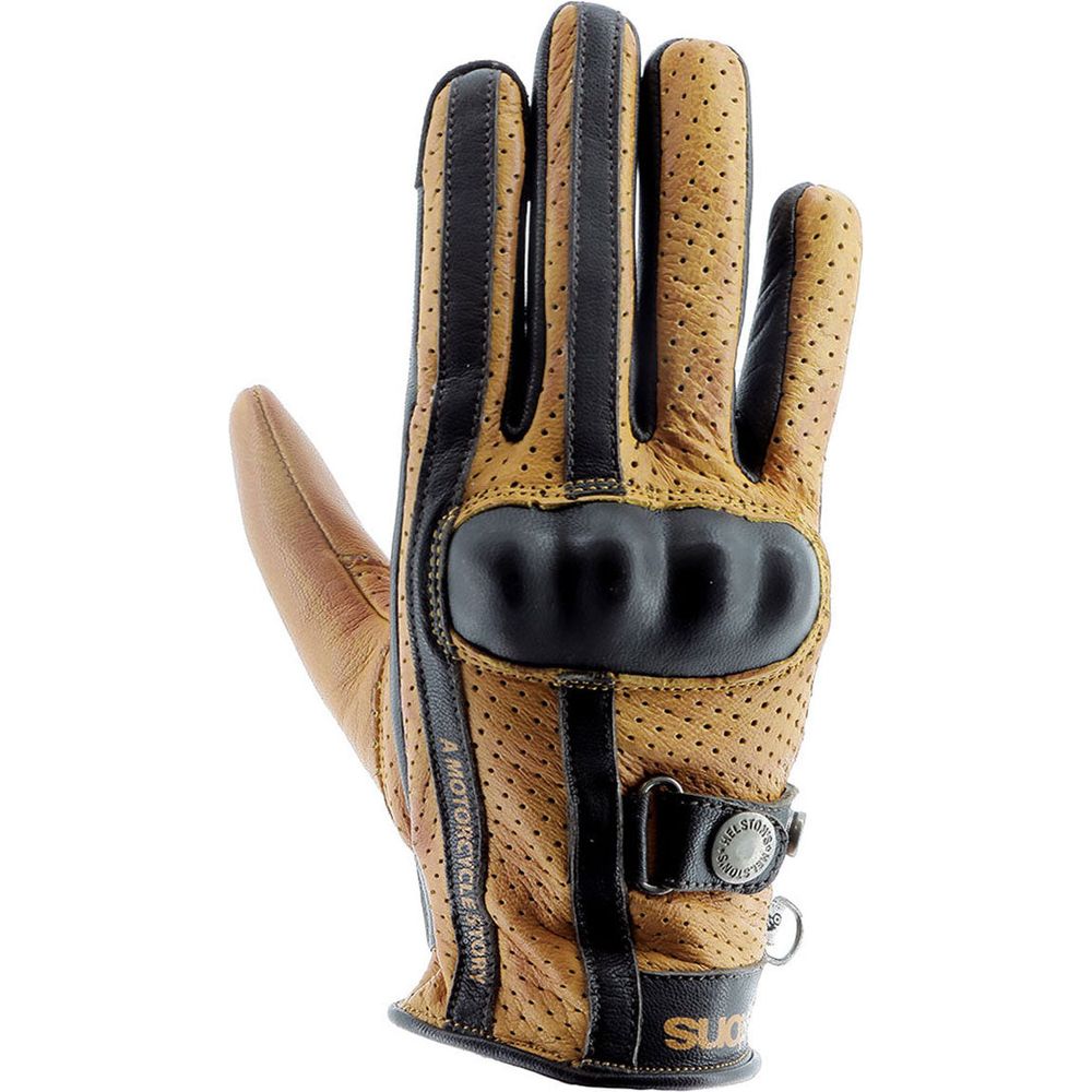 Helstons Tinta Air Summer Ladies Leather Gloves Gold / Brown