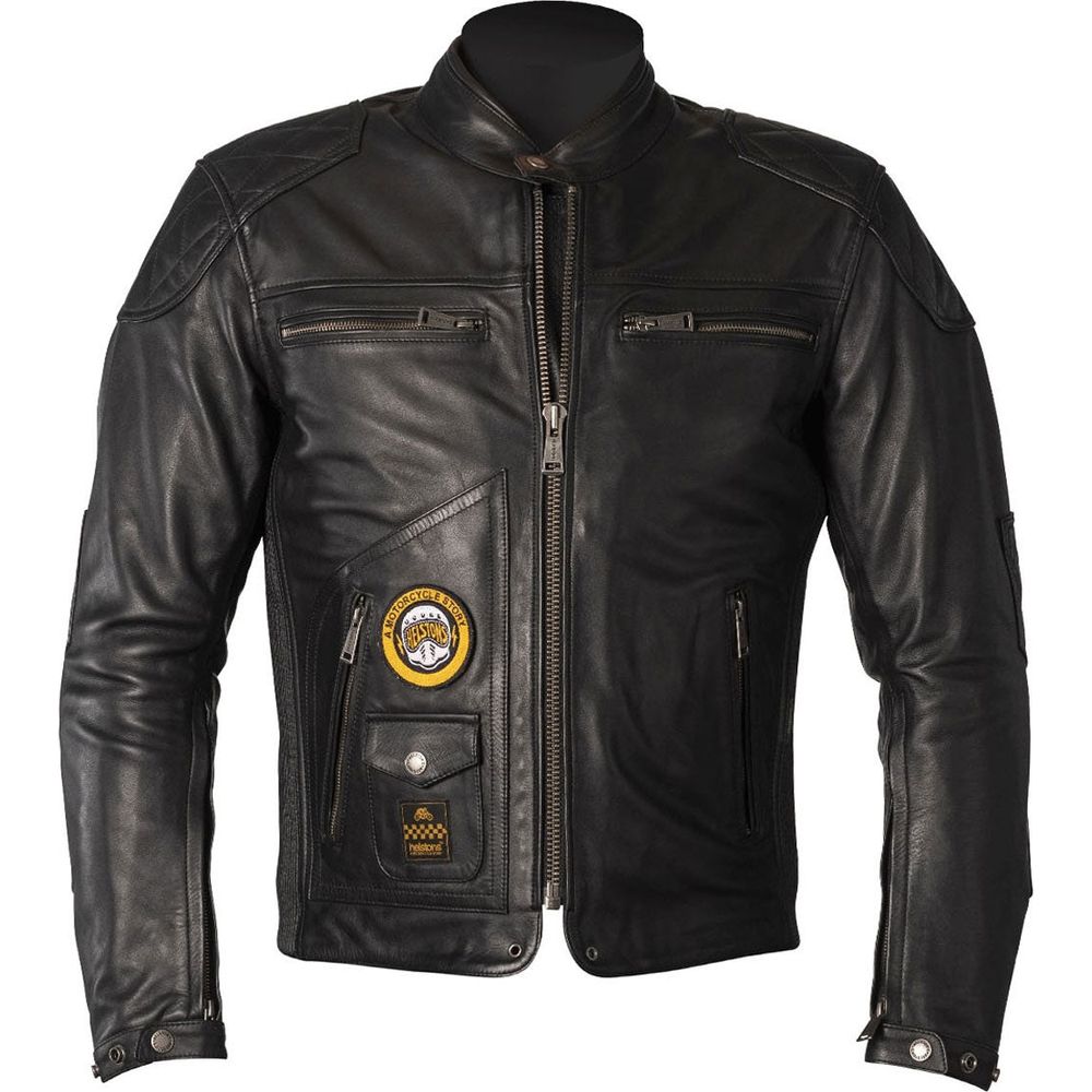 Helstons Tracker Rag Leather Jacket Black