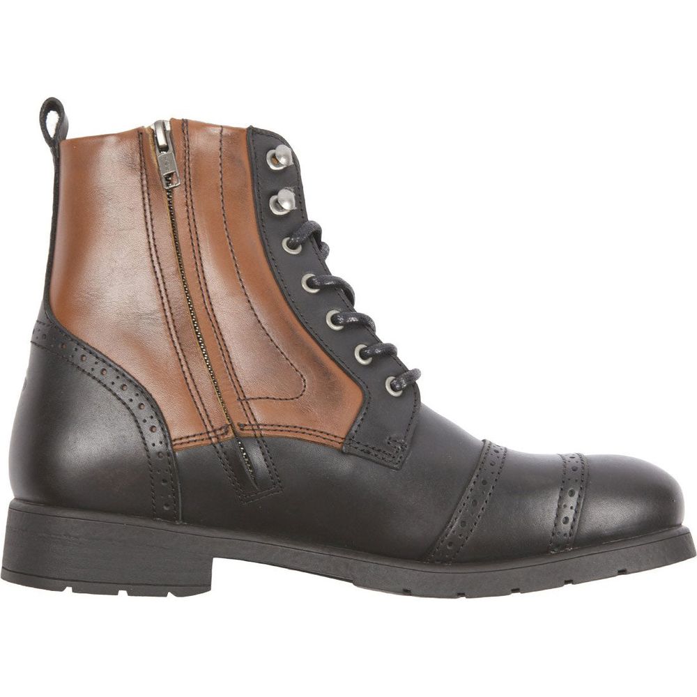 Helstons Travel Leather Boots Aniline Black / Tan - FREE UK Shipping, FREE 365 Day Returns | Moto Central