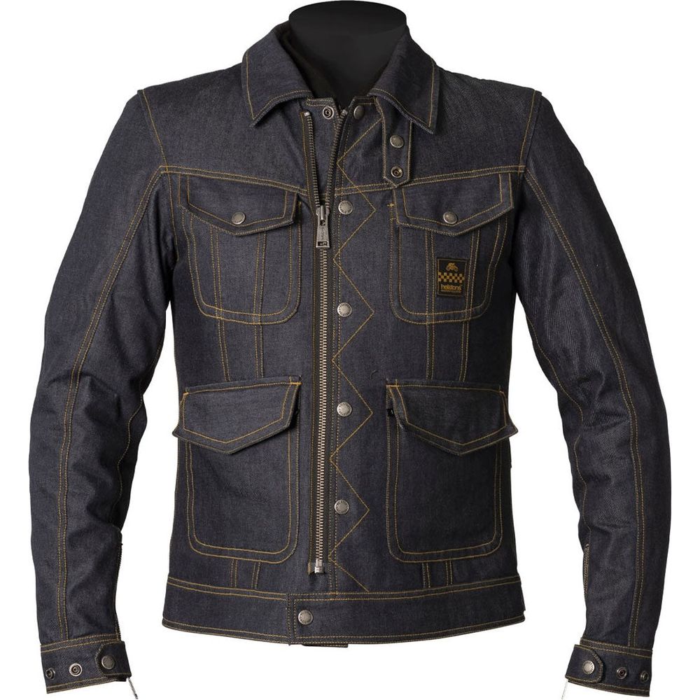 Helstons Yard Cotton Denim Textile Jacket Raw Blue