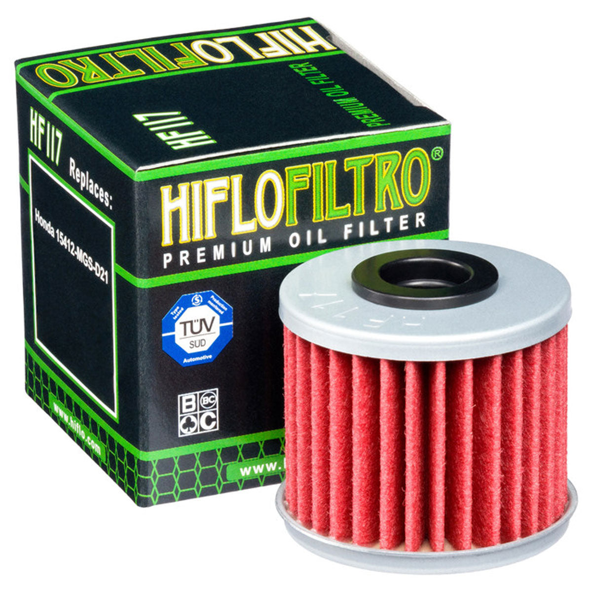 Hiflofiltro HF117 Oil Filter Red / Silver