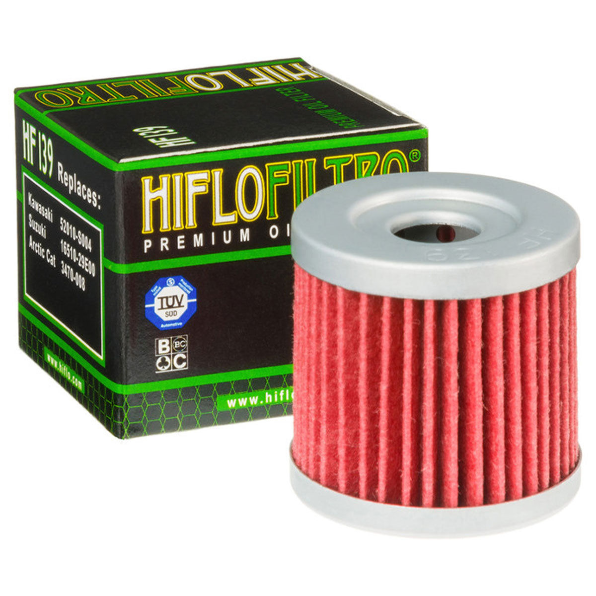 Hiflofiltro HF139 Oil Filter Red / Silver