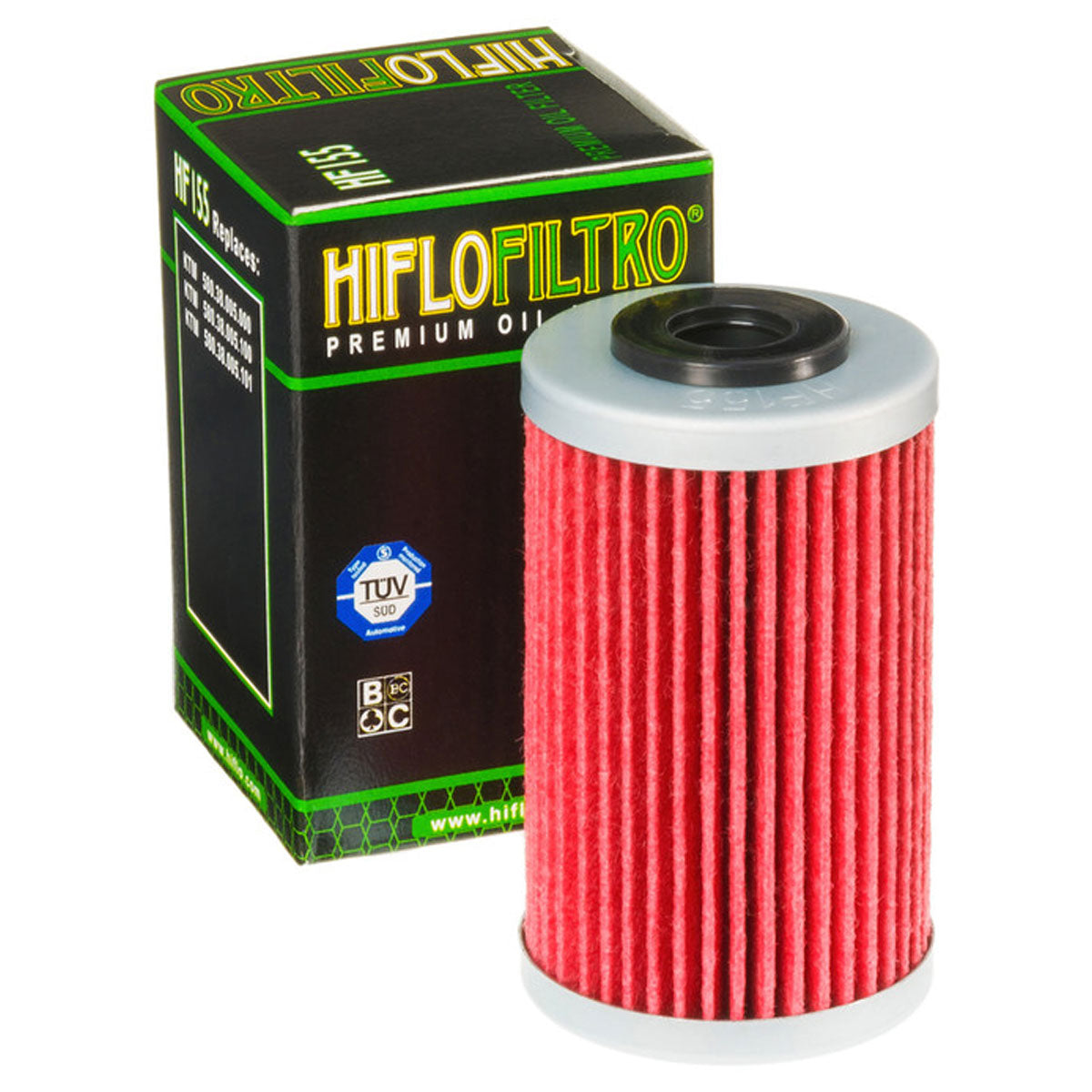 Hiflofiltro HF155 Oil Filter Red / Silver