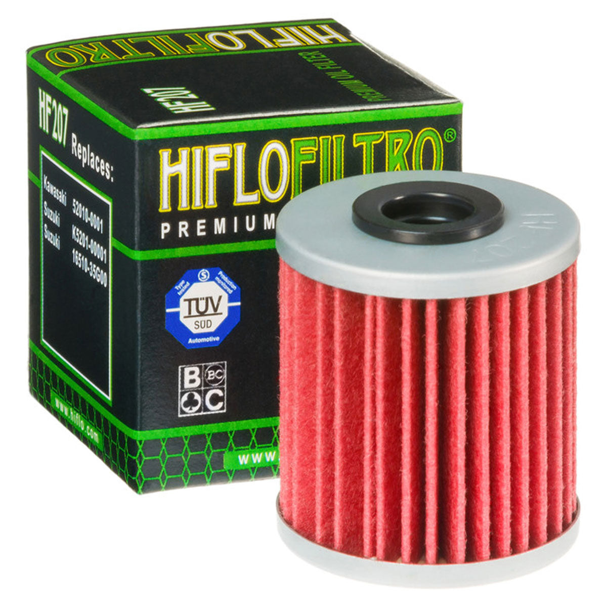 Hiflofiltro HF207 Oil Filter Red / Silver