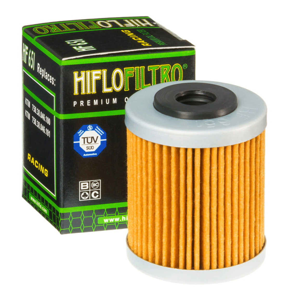 Hiflofiltro HF651 Oil Filter Yellow / Silver