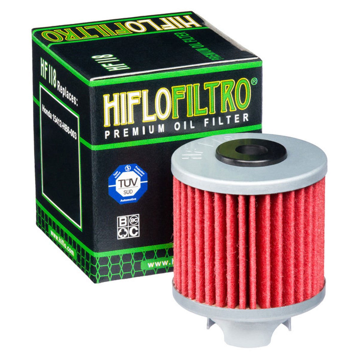 Hiflofiltro HF118 Oil Filter Red / Silver