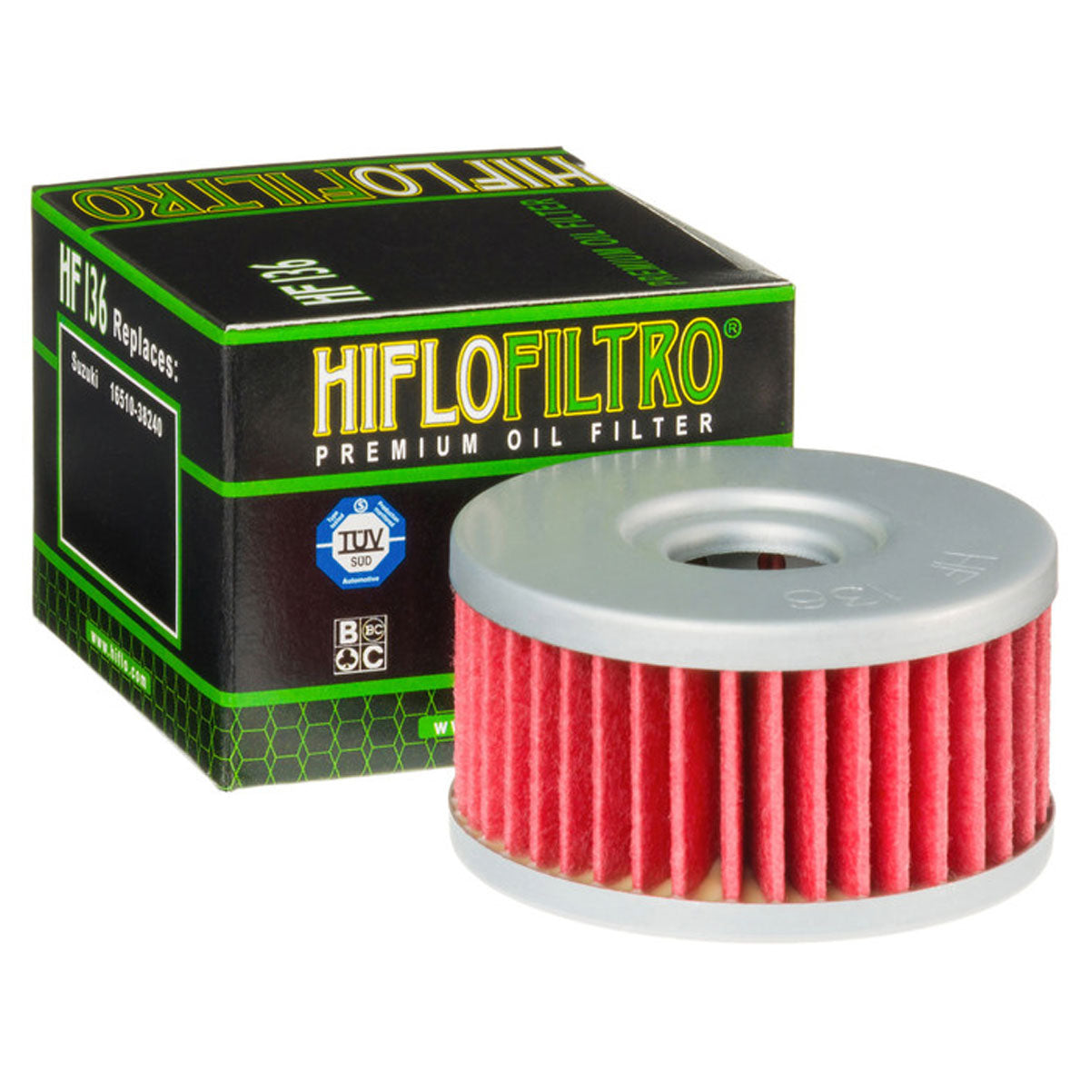 Hiflofiltro HF136 Oil Filter Red / Silver