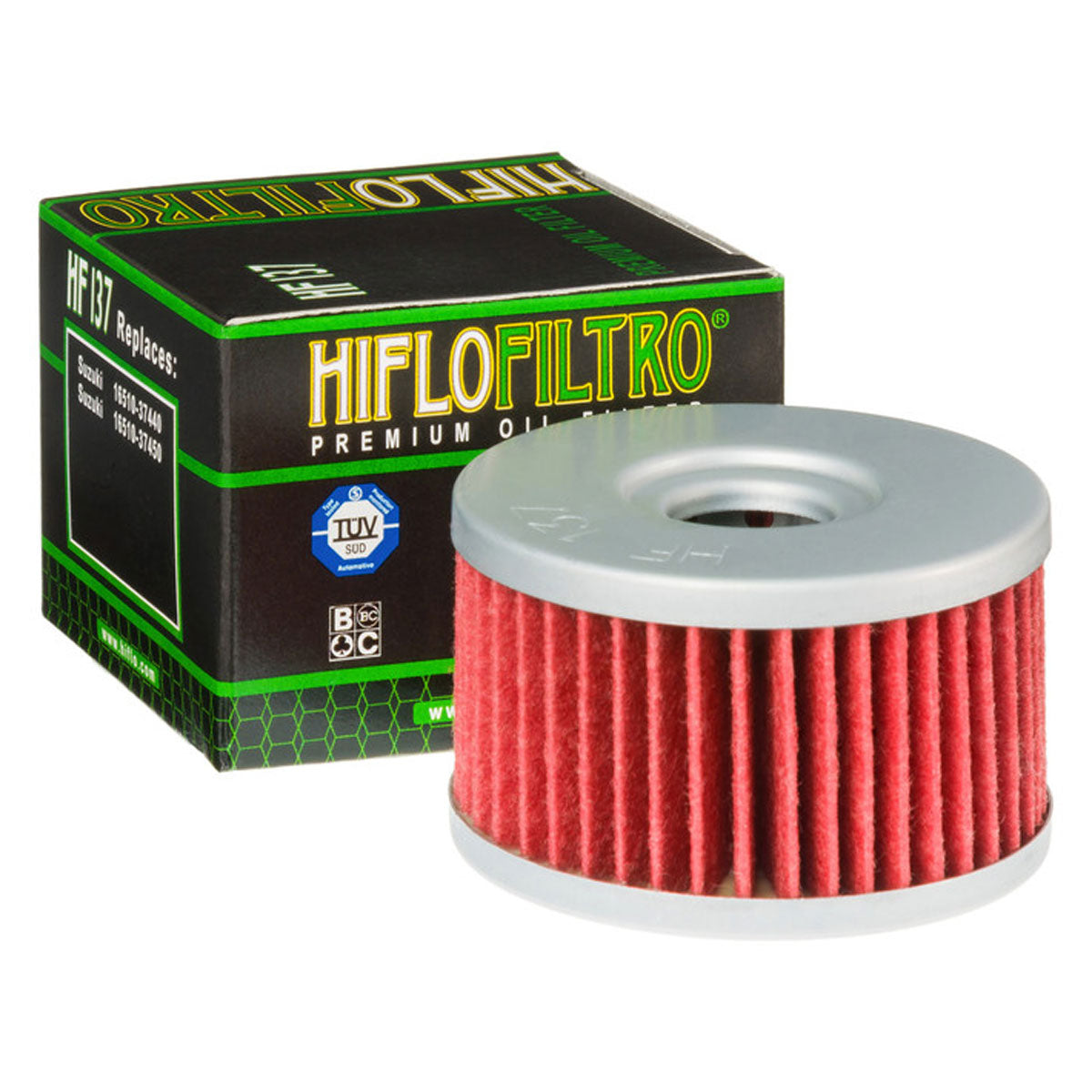 Hiflofiltro HF137 Oil Filter Red / Silver