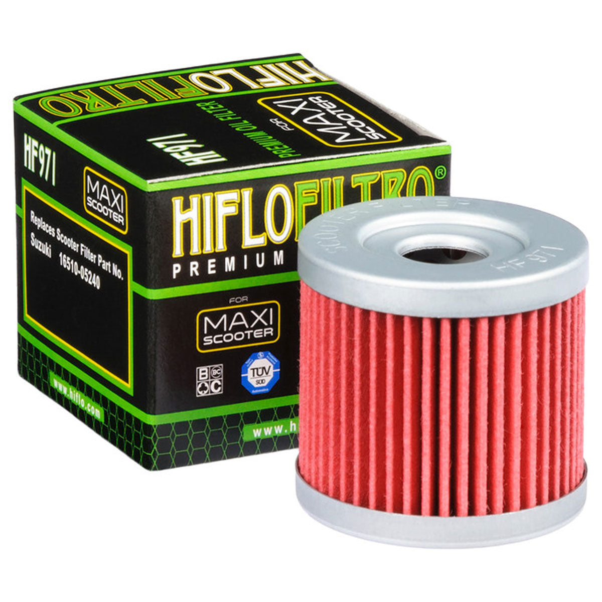 Hiflofiltro HF971 Oil Filter Red / Silver