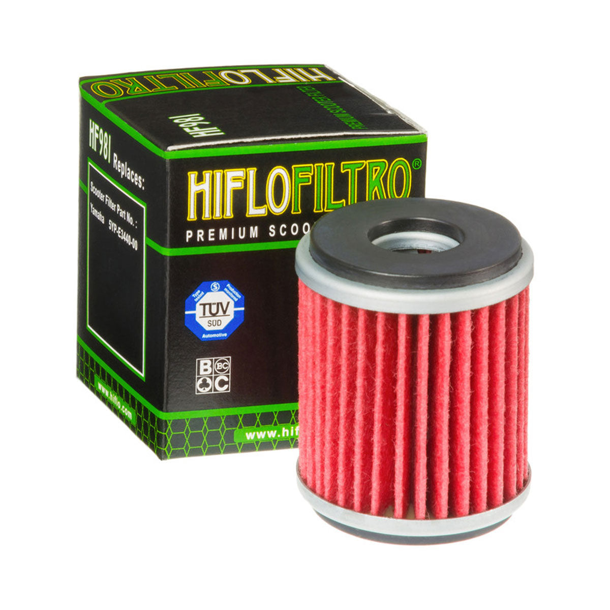 Hiflofiltro HF981 Scooter Oil Filter Red / Silver