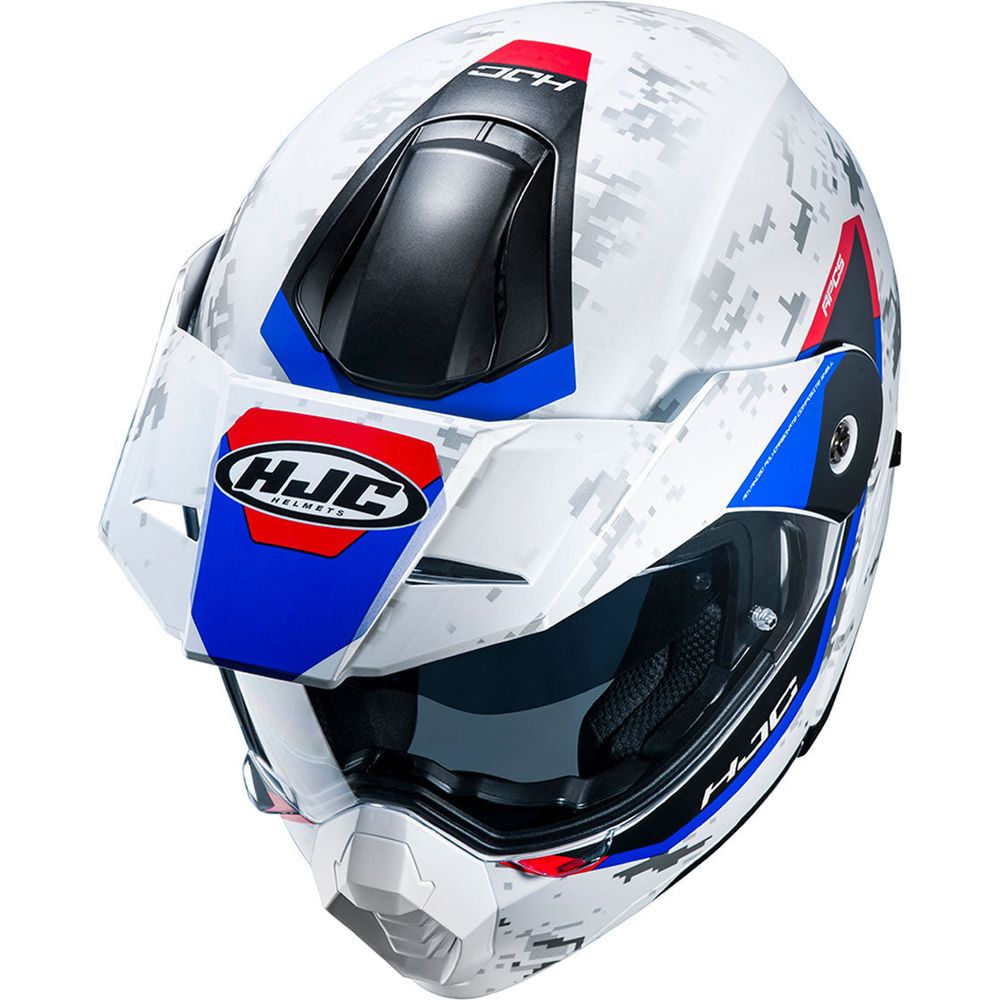 HJC C80 Bult Flip-Up Helmet MC21SF White / Red / Blue