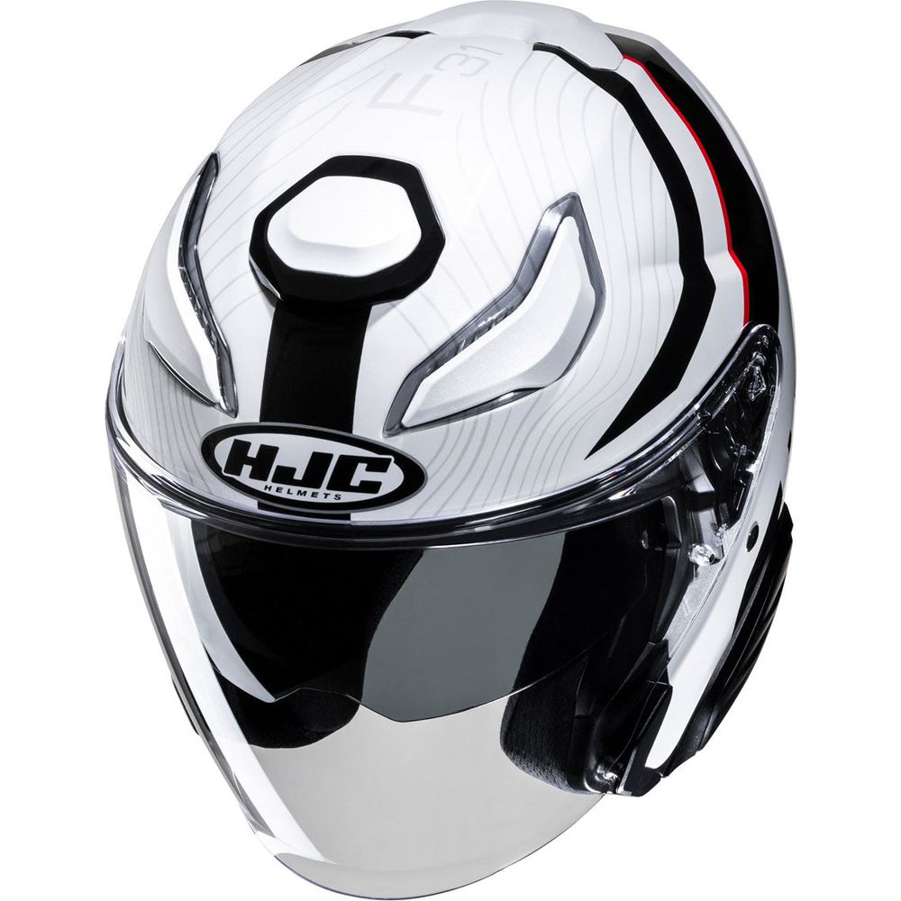 HJC F31 Naby Open Face Helmet MC1 Red / White / Black  - FREE UK Shipping, FREE 365 Day Returns | Moto Central