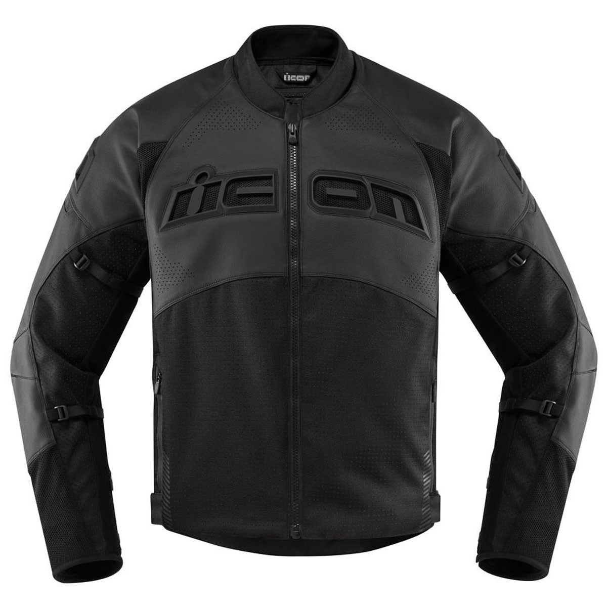 Icon Contra 2 Perforated Leather Jacket Stealth