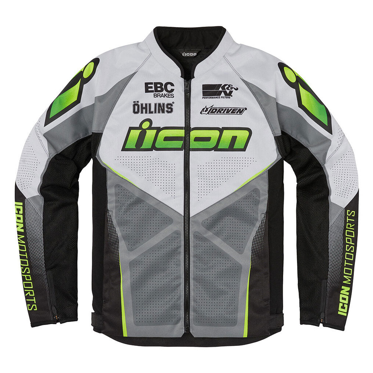 Icon Hooligan Ultrabolt Textile Jacket Hi-Viz Green / Grey / White