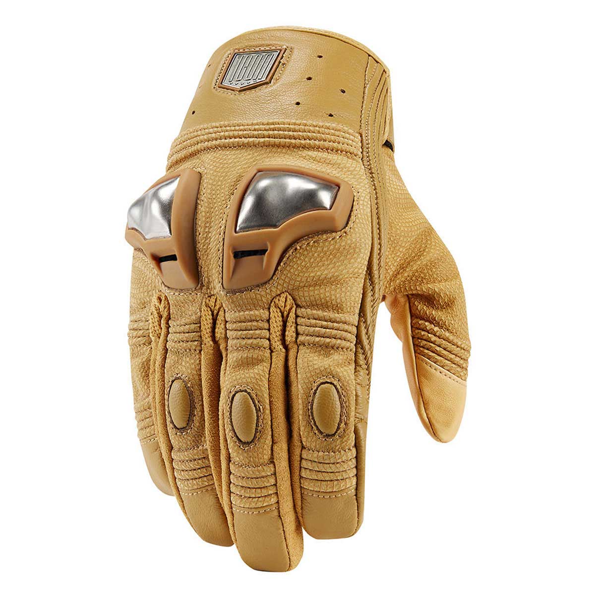 Icon Retrograde Short Gloves Tan  - FREE UK Delivery - Moto Central