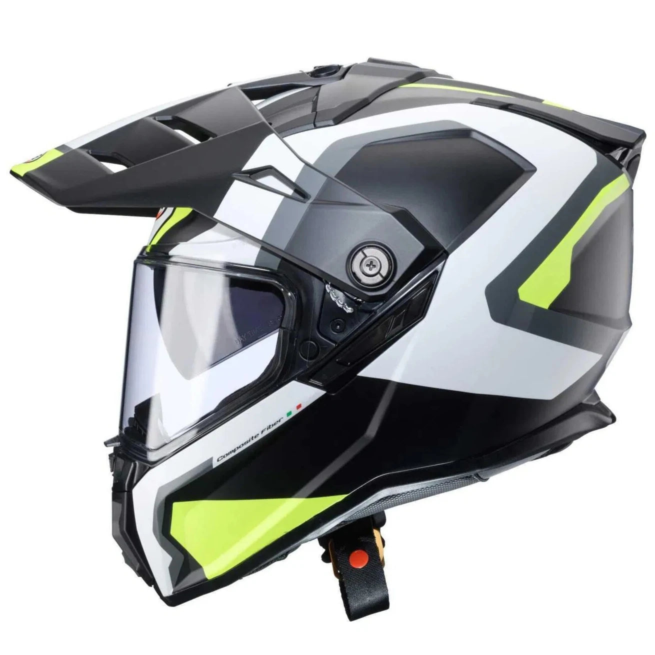 Caberg Tanami Scram Adventure Helmet Matt Black / Grey / White / Fluo Yellow - FREE UK Shipping, FREE 365 Day Returns | Moto Central