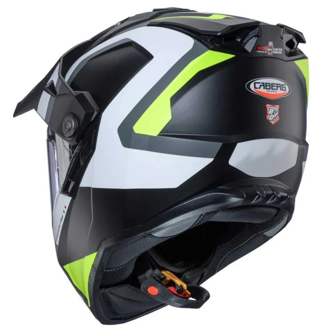 Caberg Tanami Scram Adventure Helmet Matt Black / Grey / White / Fluo Yellow - FREE UK Shipping, FREE 365 Day Returns | Moto Central