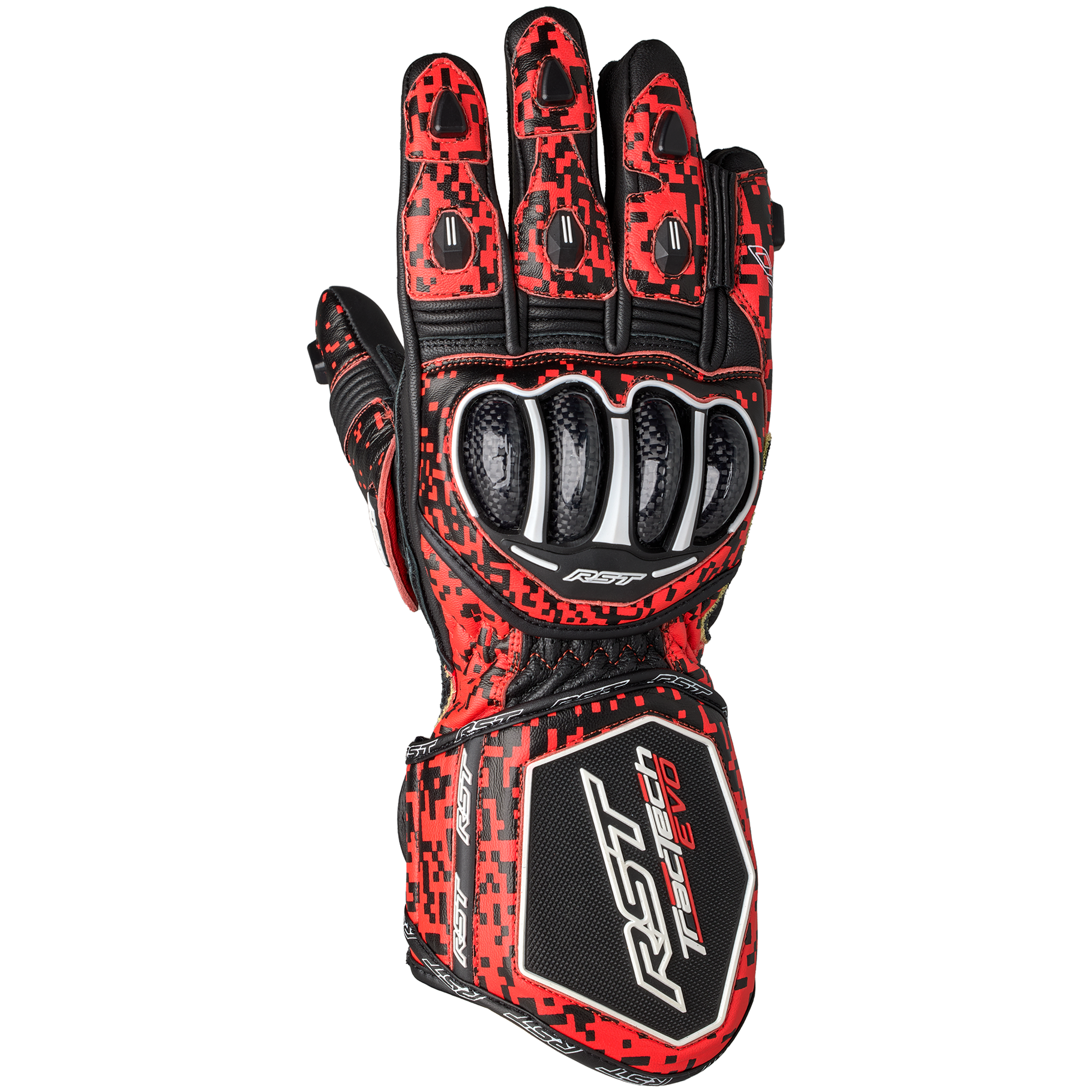 RST Tractech Evo 4 CE Gloves Fluo Red / Black