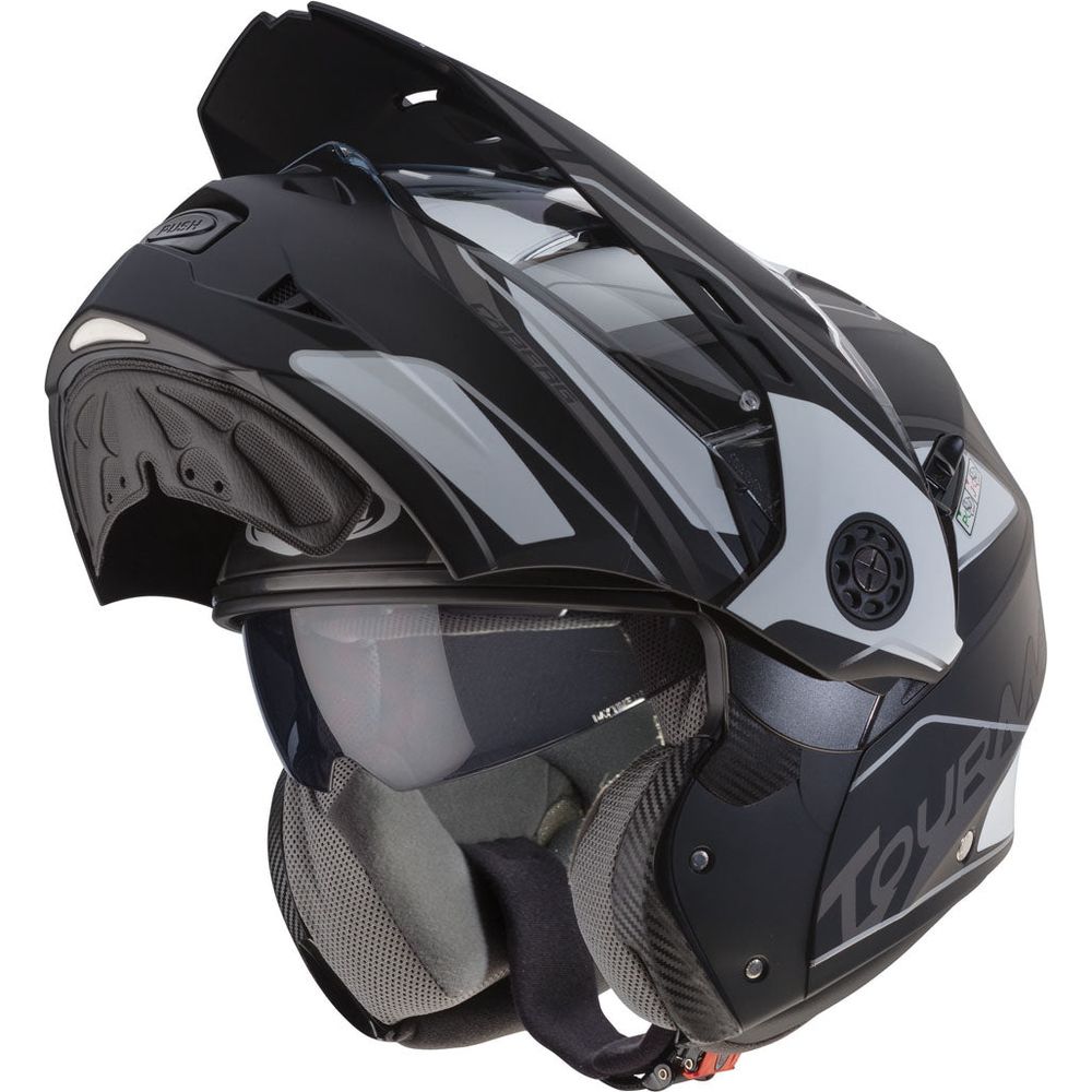 Caberg Tourmax Marathon Flip-Up Helmet Matt Black / White / Anthracite  - FREE UK Shipping, FREE 365 Day Returns | Moto Central