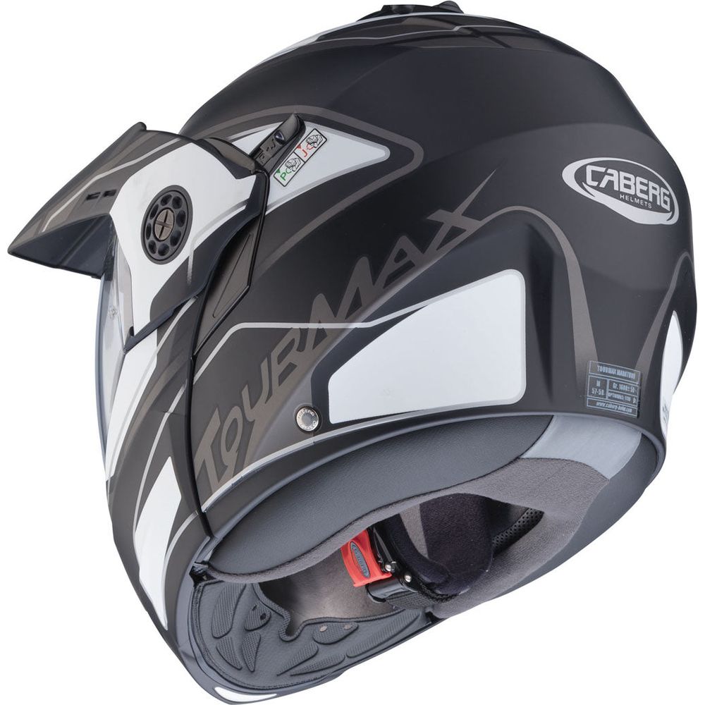 Caberg Tourmax Marathon Flip-Up Helmet Matt Black / White / Anthracite  - FREE UK Shipping, FREE 365 Day Returns | Moto Central