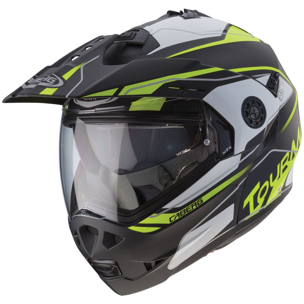 Caberg Tourmax Marathon Flip-Up Helmet Matt Black / White / Fluo Yellow