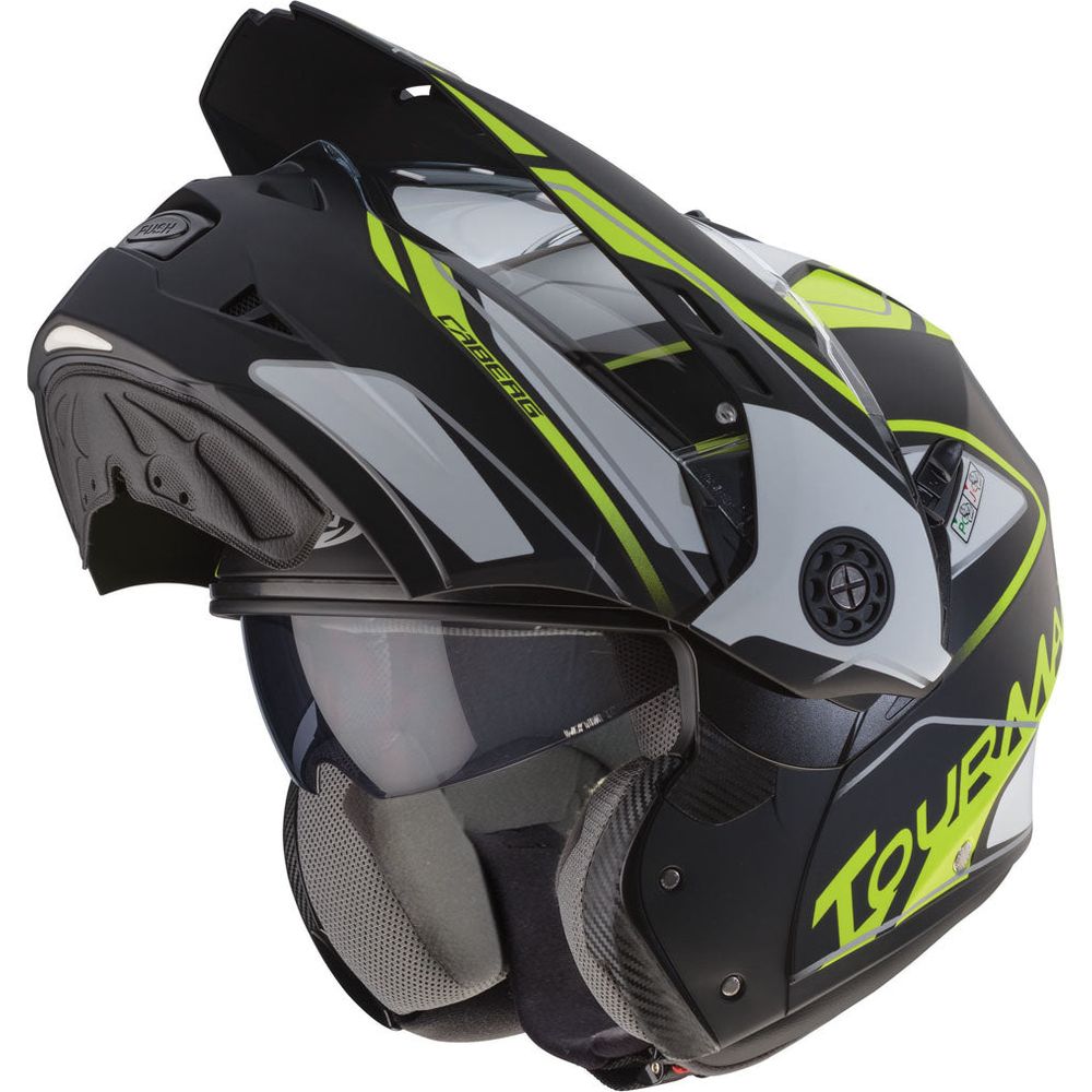 Caberg Tourmax Marathon Flip-Up Helmet Matt Black / White / Fluo Yellow