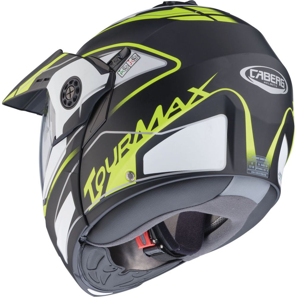 Caberg Tourmax Marathon Flip-Up Helmet Matt Black / White / Fluo Yellow