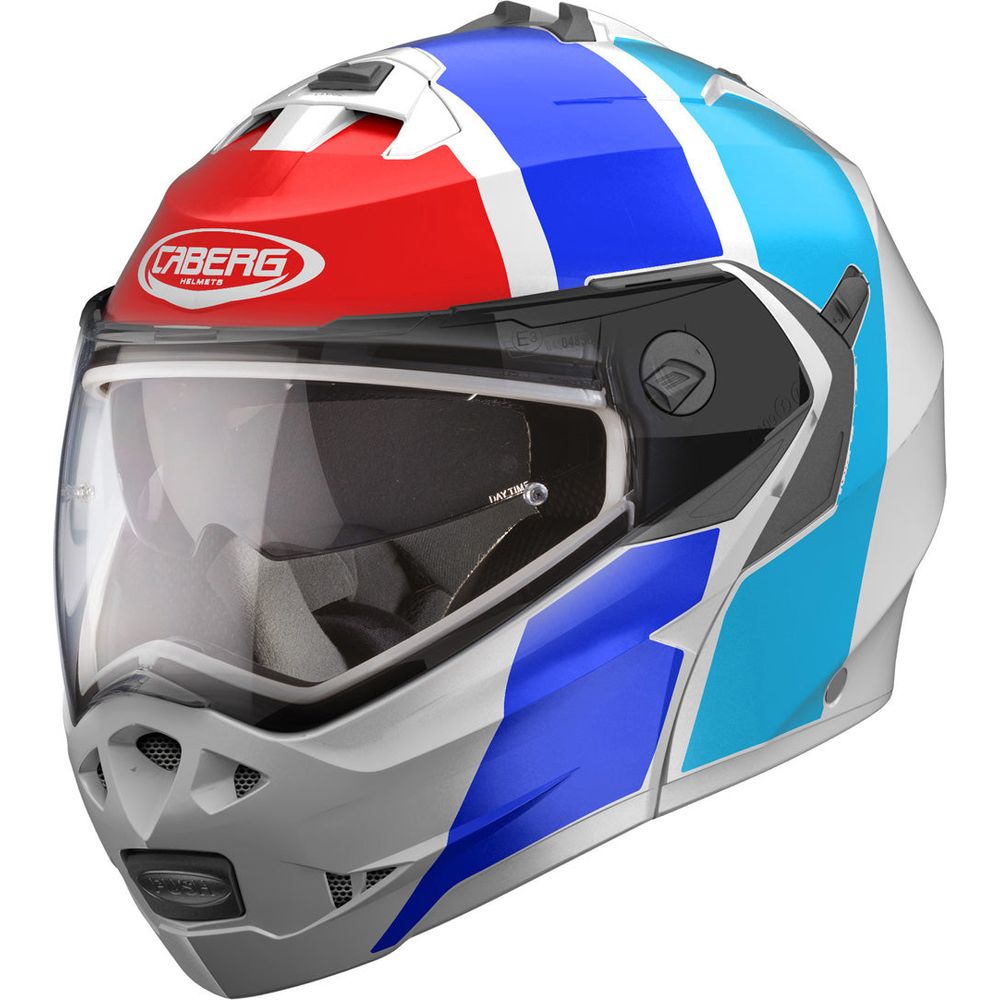 Caberg Duke 2 Impact Flip-Up Helmet White / Blue / Blue / Red - FREE UK Shipping, FREE 365 Day Returns | Moto Central