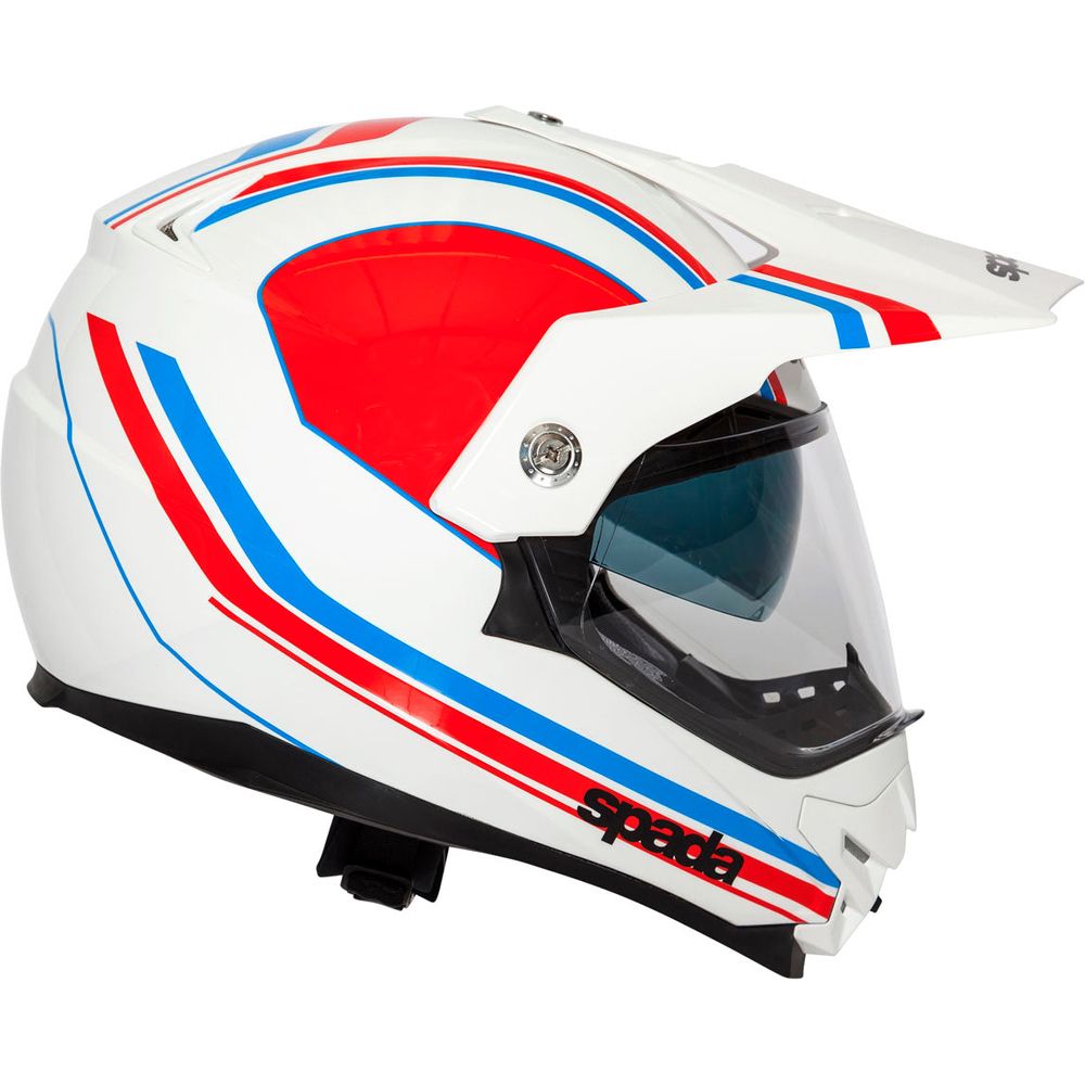 Spada Intrepid Delta Full Face Helmet White / Red / Blue  - FREE UK Shipping, FREE 365 Day Returns | Moto Central