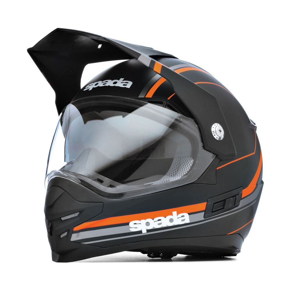 Spada Intrepid Delta Full Face Helmet Black / Orange  - FREE UK Shipping, FREE 365 Day Returns | Moto Central