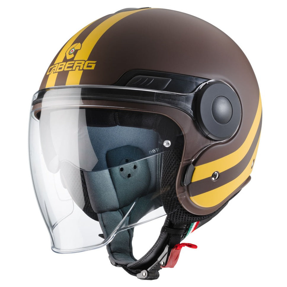 Caberg Uptown Chrono Open Face Helmet Brown / Mustard Yellow