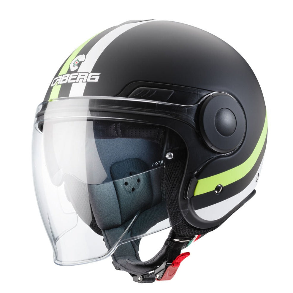 Caberg Uptown Chrono Open Face Helmet Matt Black / Fluo Yellow