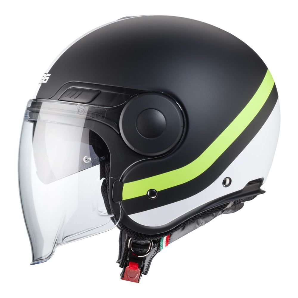 Caberg Uptown Chrono Open Face Helmet Matt Black / Fluo Yellow