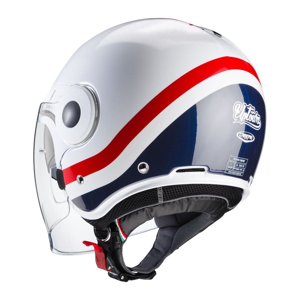 Caberg Uptown Chrono Open Face Helmet White / Red / Blue - FREE UK Shipping, FREE 365 Day Returns | Moto Central